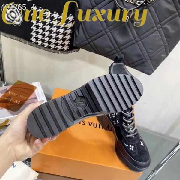 Replica Louis Vuitton Women LV Platform Desert Boot Gray Monogram Denim Calf Leather 10