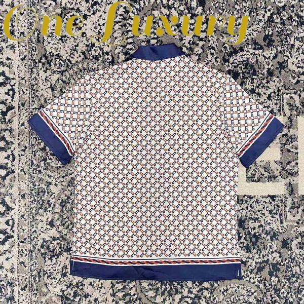 Replica Gucci GG Men Geometric G Print Muslin Bowling Shirt Notch Collar Short Sleeves 6