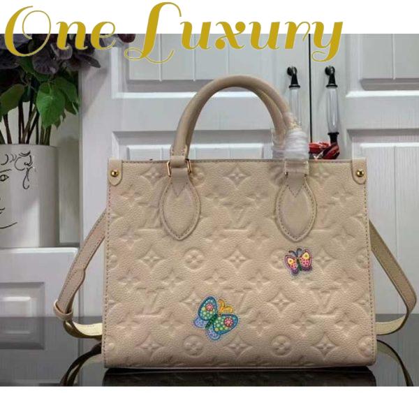 Replica Louis Vuitton Women LV x YK OnTheGo Mini White Embossed Grained Monogram Cowhide Leather 4