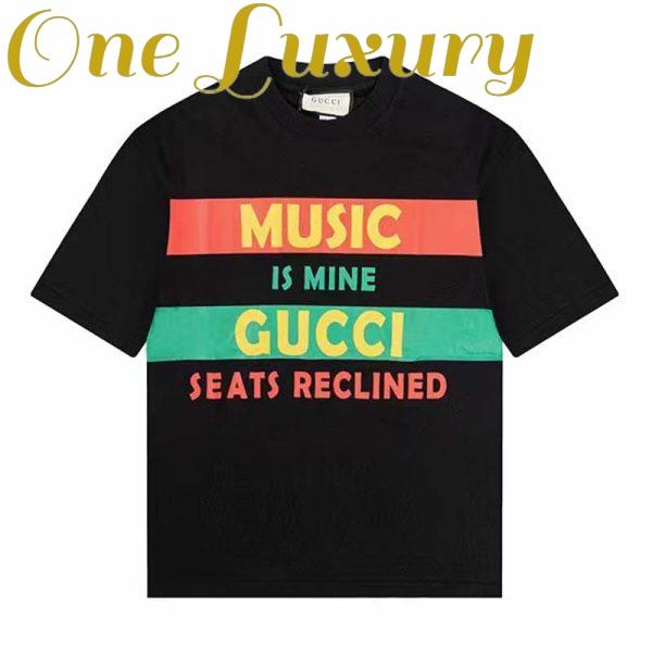 Replica Gucci GG Men Gucci 100 Cotton T-Shirt Black Cotton Jersey Crewneck Oversize Fit