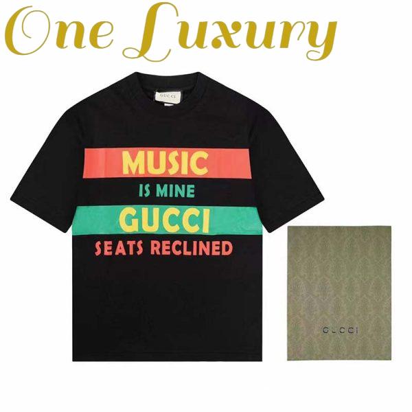 Replica Gucci GG Men Gucci 100 Cotton T-Shirt Black Cotton Jersey Crewneck Oversize Fit 3