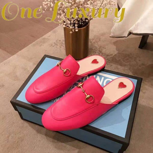 Replica Gucci Women Princetown Leather Slipper with Horsebit Detail-Rose 3