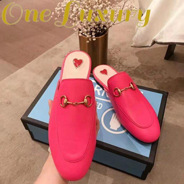 Replica Gucci Women Princetown Leather Slipper with Horsebit Detail-Rose 4