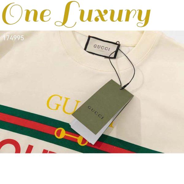 Replica Gucci GG Men Gucci Boutique Print Oversize T-Shirt White Cotton Jersey Crewneck 5