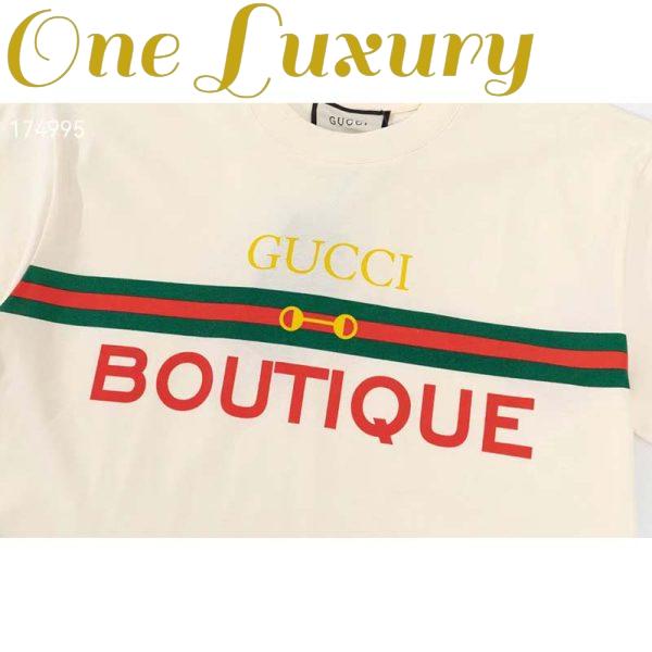 Replica Gucci GG Men Gucci Boutique Print Oversize T-Shirt White Cotton Jersey Crewneck 6