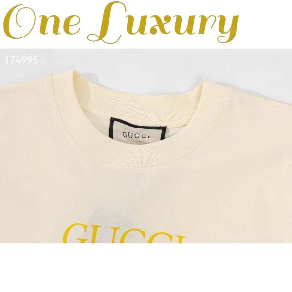 Replica Gucci GG Men Gucci Boutique Print Oversize T-Shirt White Cotton Jersey Crewneck 7