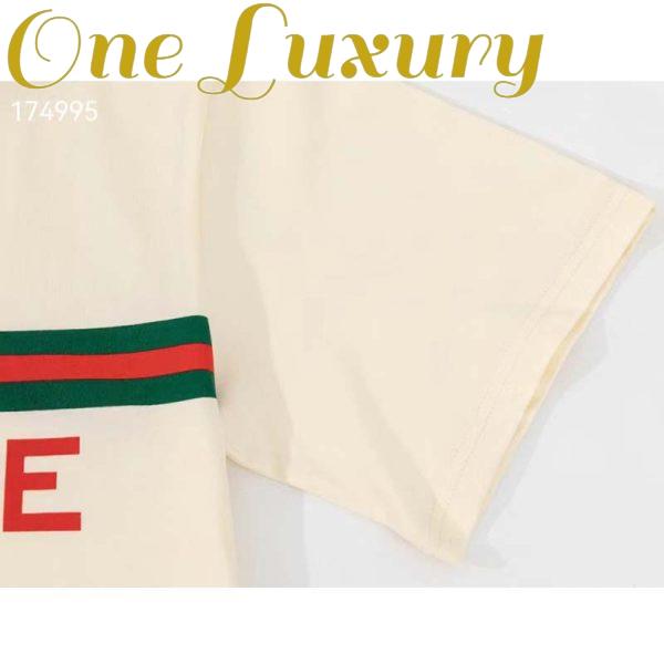 Replica Gucci GG Men Gucci Boutique Print Oversize T-Shirt White Cotton Jersey Crewneck 8