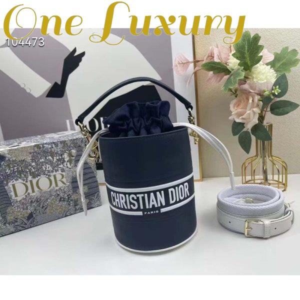 Replica Dior Unisex CD Small Dior Vibe Bucket Bag Blue Navy Smooth Calfskin 4