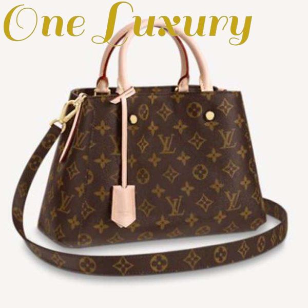 Replica Louis Vuitton Women Montaigne BB Handbag Monogram Canvas Natural Cowhide Leather