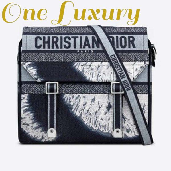 Replica Dior Unisex Diorcamp Bag Blue Multicolor Tie & Dior Embroidery ‘Christian Dior’