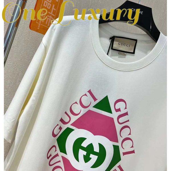 Replica Gucci GG Men Vintage Logo Print T-Shirt Off White Cotton Jersey Crewneck Short Sleeves 7