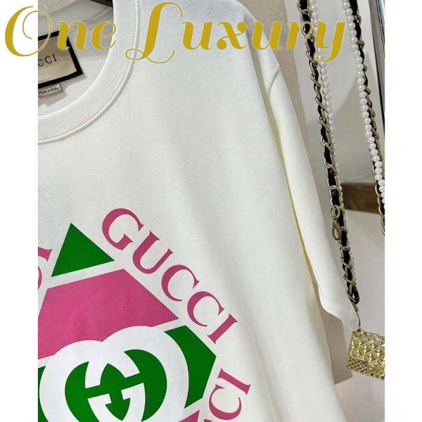 Replica Gucci GG Men Vintage Logo Print T-Shirt Off White Cotton Jersey Crewneck Short Sleeves 9