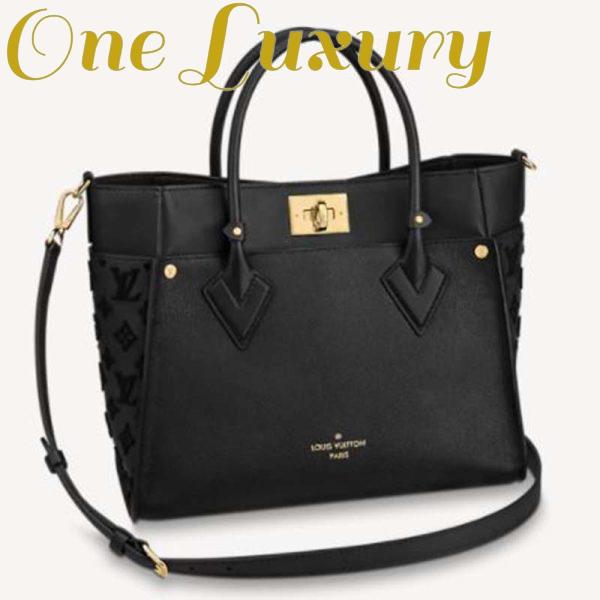 Replica Louis Vuitton LV Women On My Side MM Tote Black Twist Calfskin Monogram Nappa Softy Leather