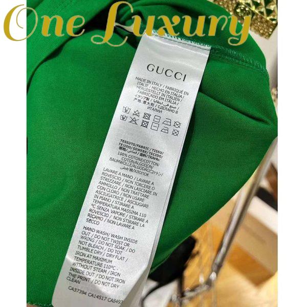 Replica Gucci GG Women Adidas x Gucci Cotton Jersey T-Shirt Green Jersey Crewneck Oversize Fit 10