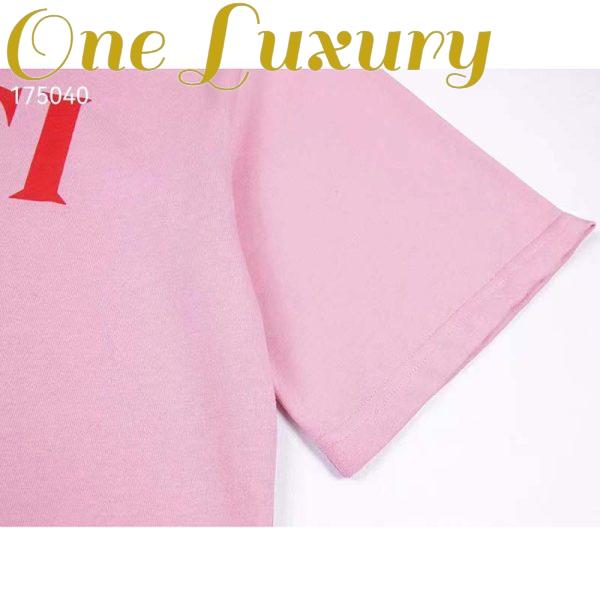 Replica Gucci GG Women Bananya Cotton T-Shirt Pink Jersey Crewneck Oversize Fit 10
