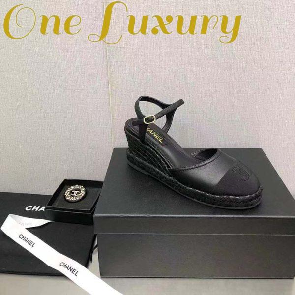 Replica Chanel Women CC High Heel Sandal in Calfskin Leather-Black 3