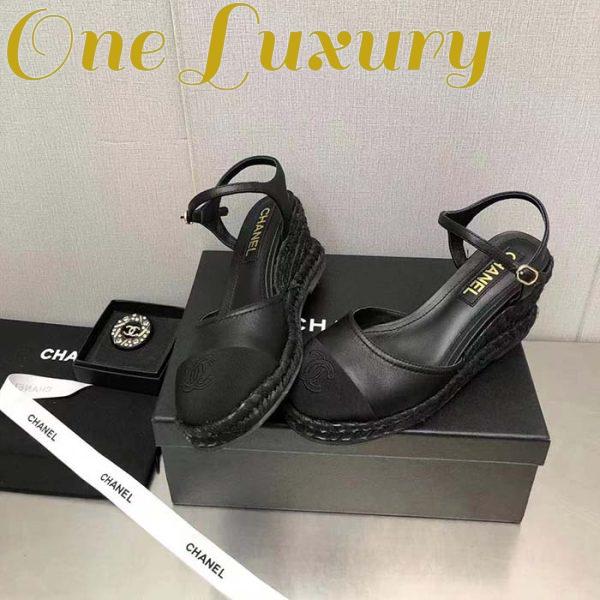 Replica Chanel Women CC High Heel Sandal in Calfskin Leather-Black 4