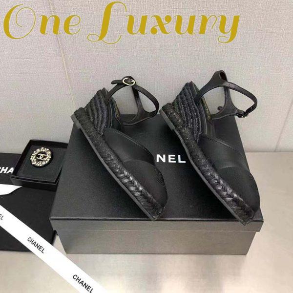 Replica Chanel Women CC High Heel Sandal in Calfskin Leather-Black 5