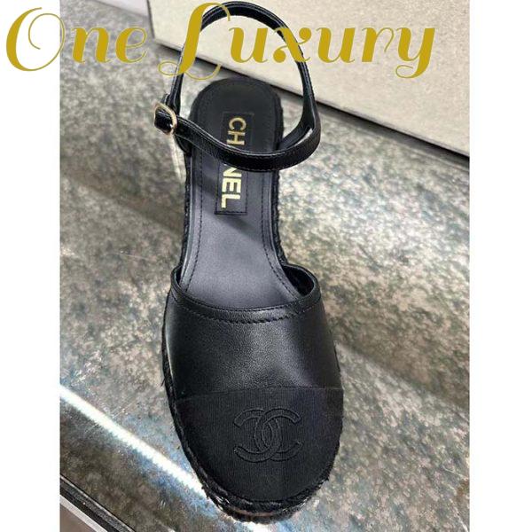 Replica Chanel Women CC High Heel Sandal in Calfskin Leather-Black 7