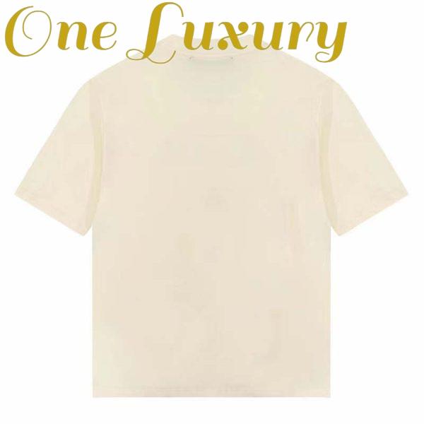 Replica Gucci GG Women Cotton T-Shirt White Cotton Jersey Crewneck Oversize 3