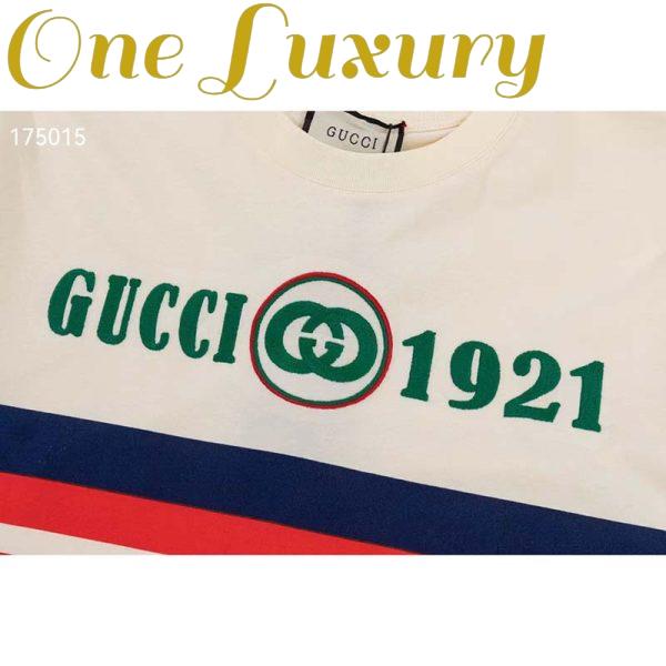 Replica Gucci GG Women Cotton T-Shirt White Cotton Jersey Crewneck Oversize 5