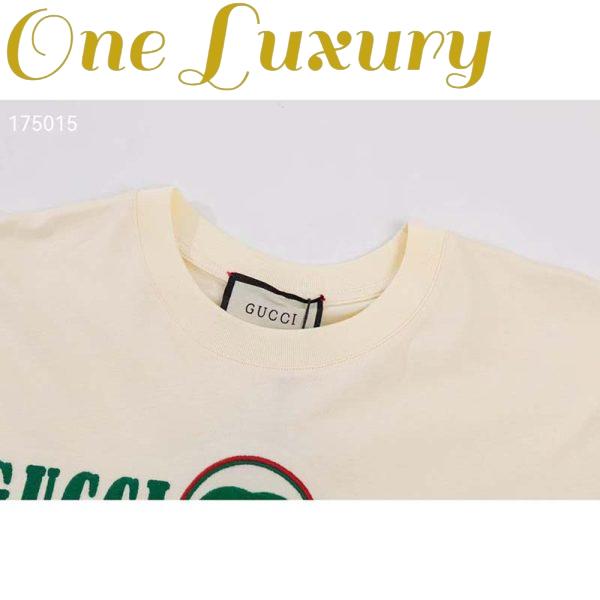 Replica Gucci GG Women Cotton T-Shirt White Cotton Jersey Crewneck Oversize 8