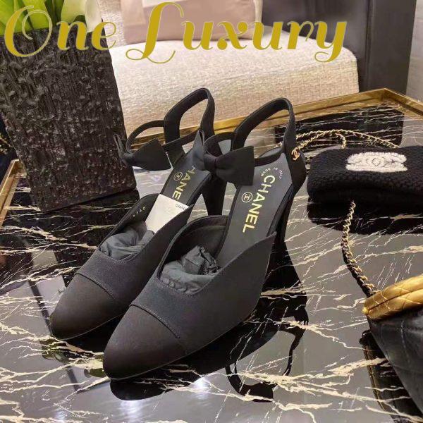 Replica Chanel Women Pumps Grosgrain & Satin Black 10.5 cm Heel 5