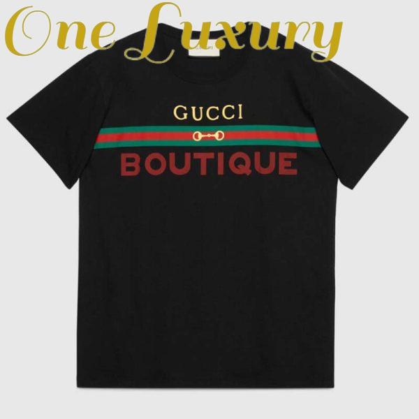 Replica Gucci GG Women Gucci Boutique Print Oversize T-Shirt Cotton Jersey Crewneck