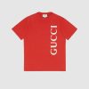 Replica Gucci GG Women Gucci Tiger Cotton T-Shirt Orange Jersey Crewneck 13