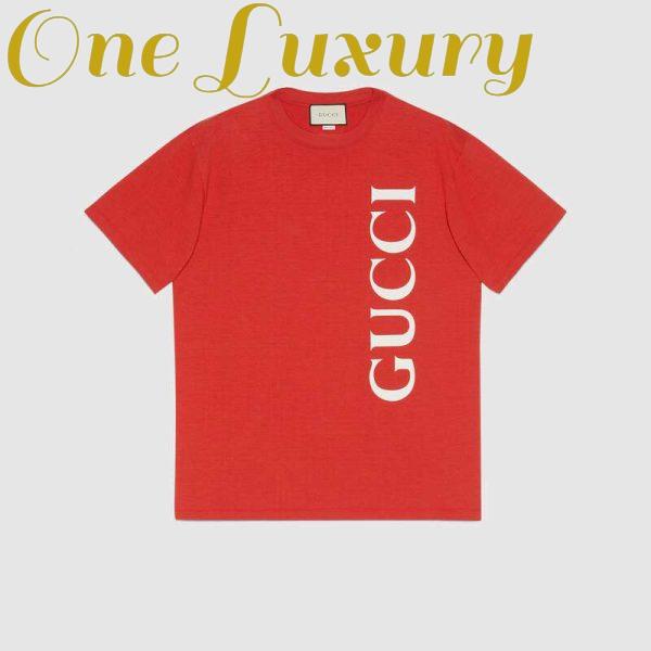 Replica Gucci GG Women Gucci Print Oversize T-Shirt Red Cotton