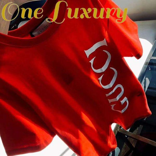 Replica Gucci GG Women Gucci Print Oversize T-Shirt Red Cotton 5