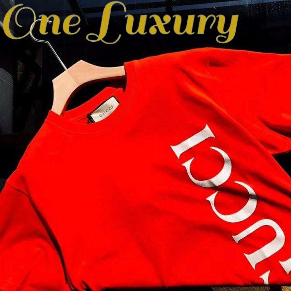 Replica Gucci GG Women Gucci Print Oversize T-Shirt Red Cotton 6