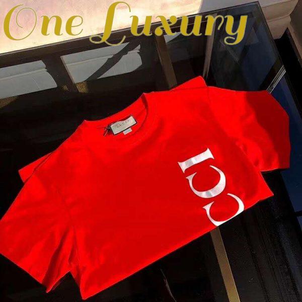 Replica Gucci GG Women Gucci Print Oversize T-Shirt Red Cotton 7