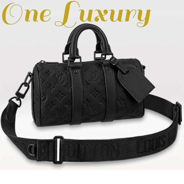 Replica Louis Vuitton LV Unisex Keepall Bandoulière 25 Black Taurillon Monogram Cowhide Leather