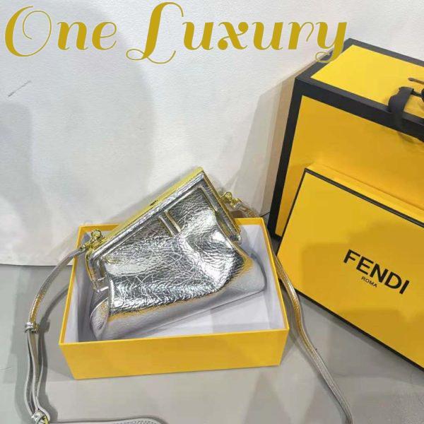 Replica Fendi Women First Small Silver Laminated Leather Bag 3