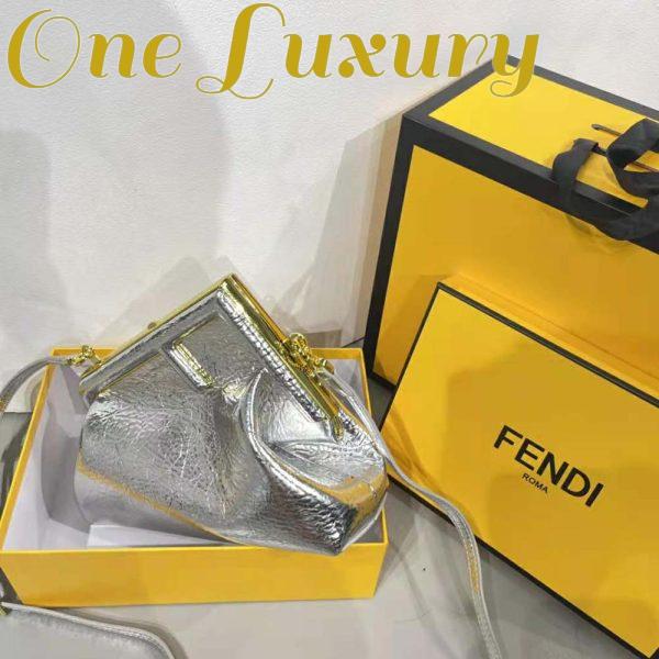 Replica Fendi Women First Small Silver Laminated Leather Bag 6