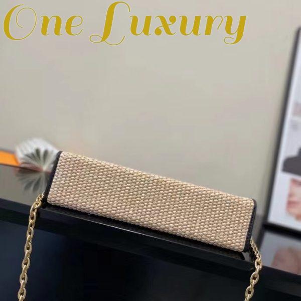 Replica Louis Vuitton Women Toiletry Pouch On Chain Natural Black Raffia Cowhide Leather 6