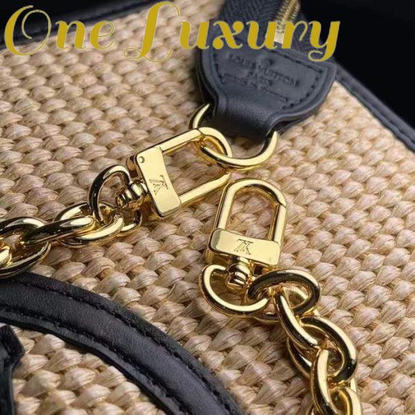 Replica Louis Vuitton Women Toiletry Pouch On Chain Natural Black Raffia Cowhide Leather 8