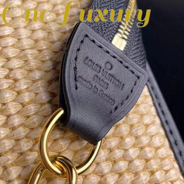 Replica Louis Vuitton Women Toiletry Pouch On Chain Natural Black Raffia Cowhide Leather 9