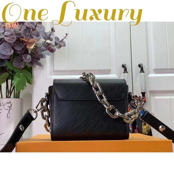 Replica Louis Vuitton Women Twist Lock XL Black Epi Cowhide Leather Microfiber Lining 4