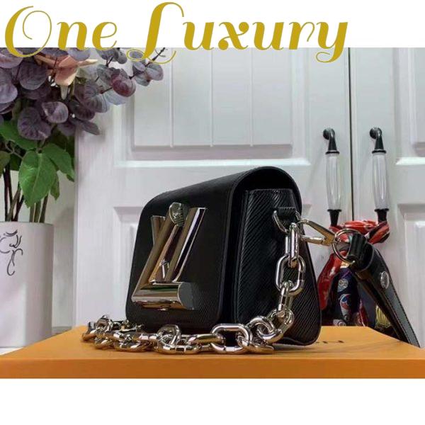 Replica Louis Vuitton Women Twist Lock XL Black Epi Cowhide Leather Microfiber Lining 5
