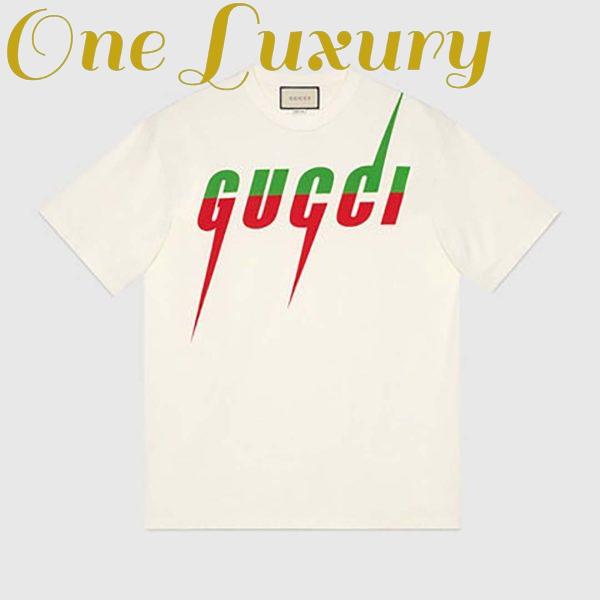 Replica Gucci GG Women Oversize Cotton T-Shirt Gucci Blade-White