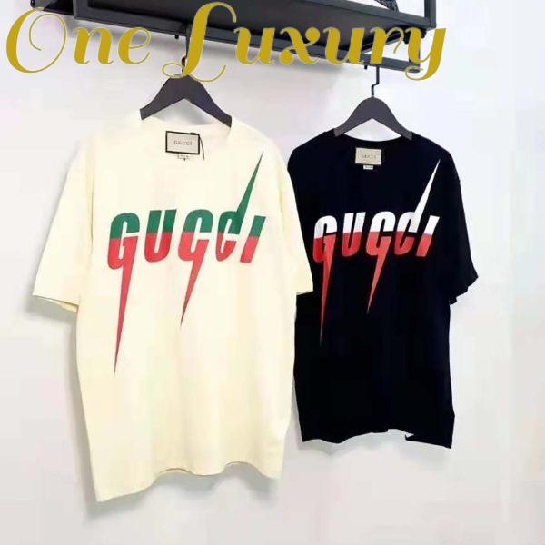 Replica Gucci GG Women Oversize Cotton T-Shirt Gucci Blade-White 3