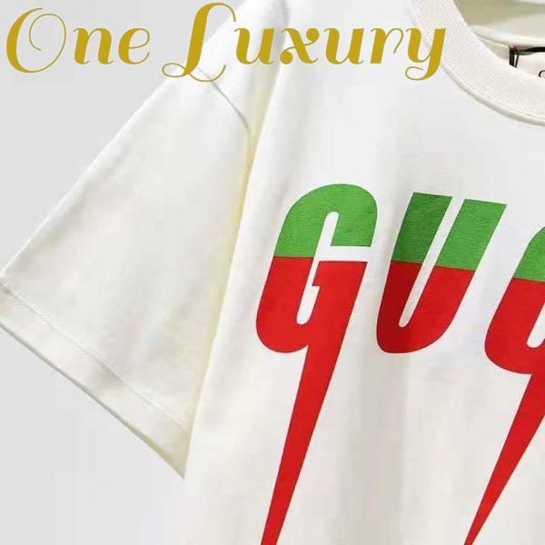 Replica Gucci GG Women Oversize Cotton T-Shirt Gucci Blade-White 5