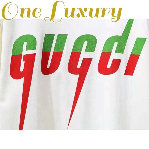 Replica Gucci GG Women Oversize Cotton T-Shirt Gucci Blade-White 8