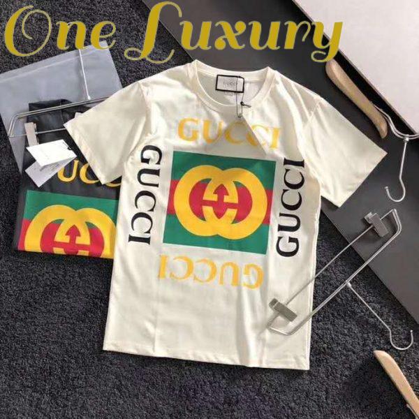 Replica Gucci GG Women Oversize T-Shirt with Gucci Logo-White 3