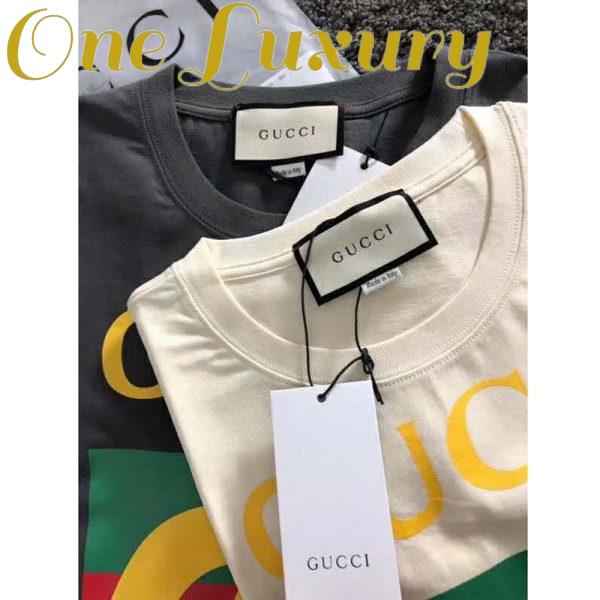 Replica Gucci GG Women Oversize T-Shirt with Gucci Logo-White 7