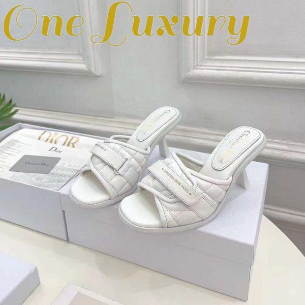 Replica Dior Women CD Dio(r)evolution Heeled Slide White Quilted Cannage Calfskin 6