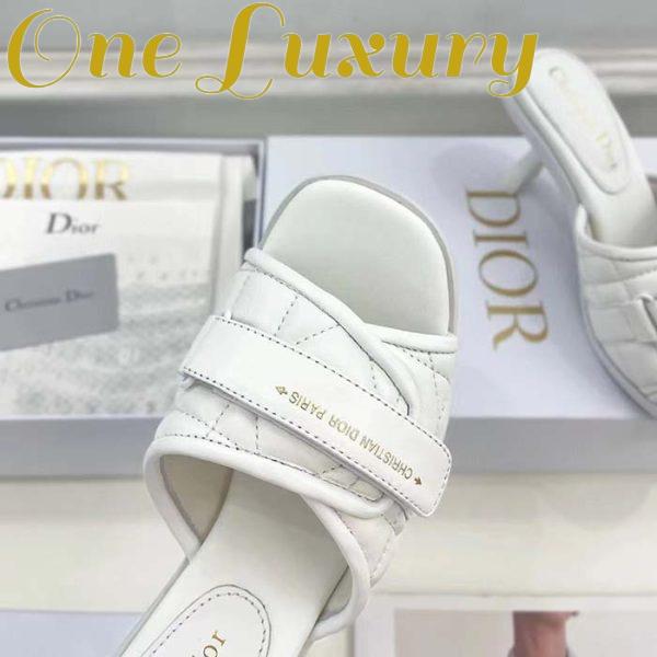 Replica Dior Women CD Dio(r)evolution Heeled Slide White Quilted Cannage Calfskin 10