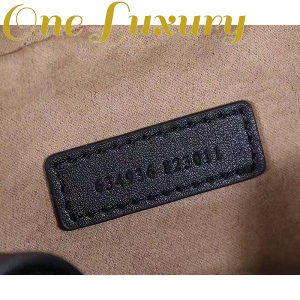 Replica Gucci Women GG Marmont Small Shoulder Bag Black Matelassé Leather 11